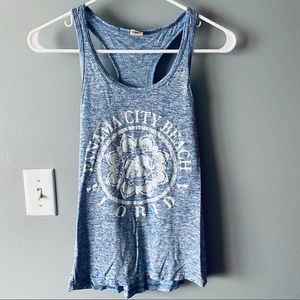 Panama City Beach blue burn out tank top
